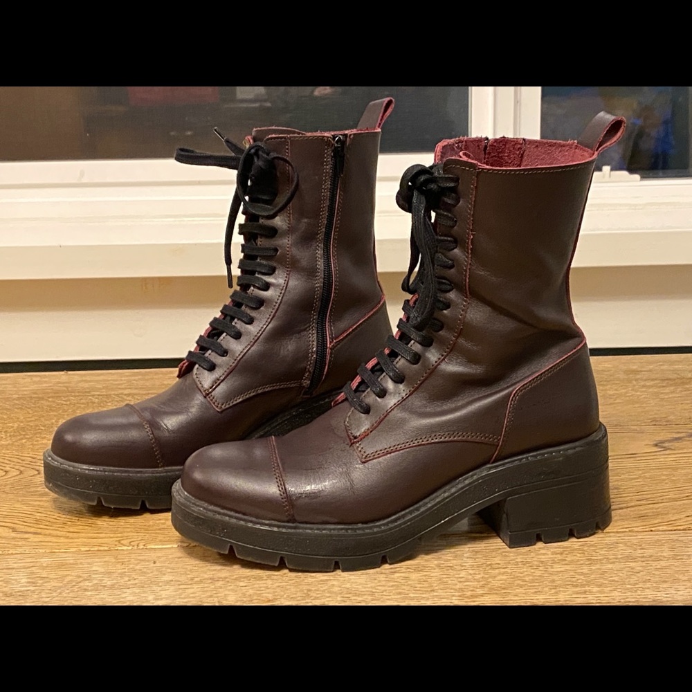 Rare Soft leather Zara Combat Lug Boot
